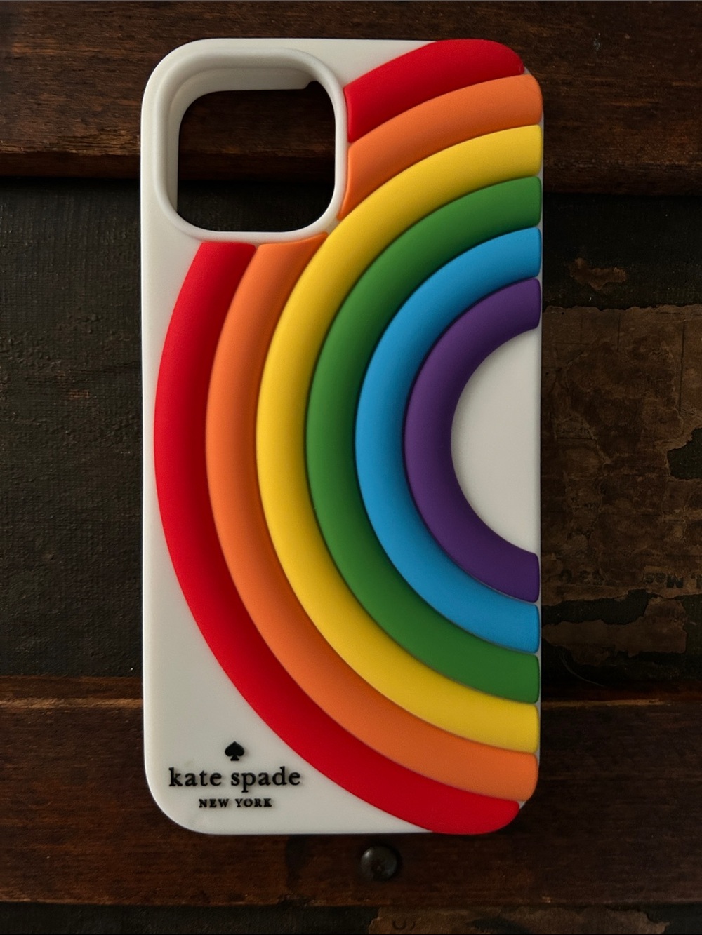 kate spade ♠️ Silicone iPhone Case with Raised Rainbow; iPhone 14 Pro